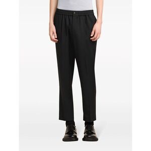 AMI Paris Black Virgin Wool Carrot Fit Trousers Men's FR42 (Large) Cropped Pants